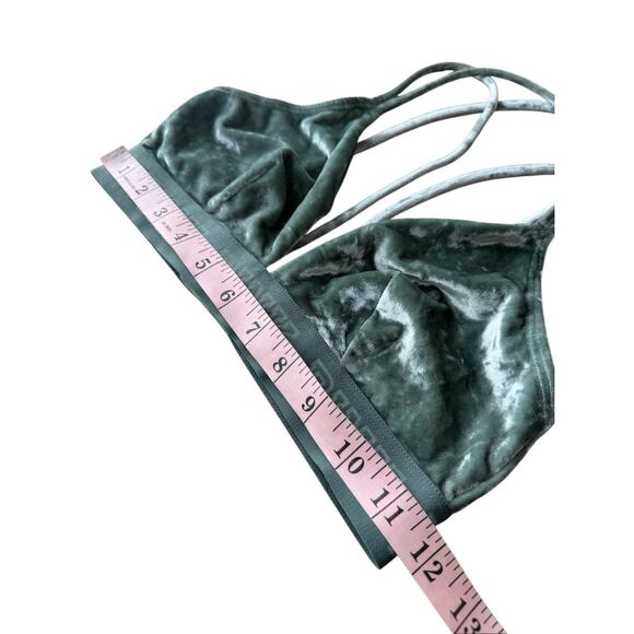 Victoria's Secret PINK Crushed Velvet Sage Green Unlined Bralette Size S - Picture 8 of 8